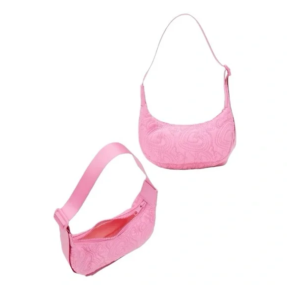 Embroidery Heart Mini Hobo Crossbody Handbag - Picture 4 of 12